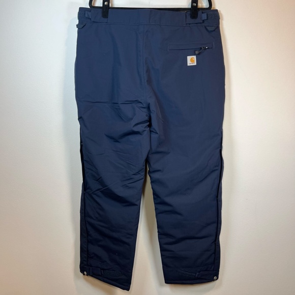 Carhartt Storm Defender Insulated Shoreline Pants Navy Blue Zip Leg NEW Sz Large - Picture 9 of 16